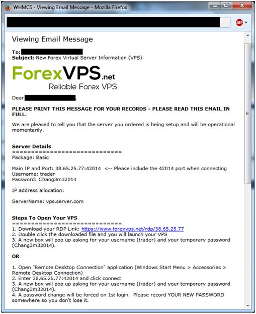 how to access vps screenshot step 1